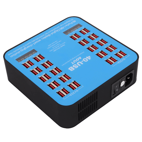 Multiport USB-opladningsstation WLX‑840 Telefonopladningshub 40 porte 200W til mobiltelefon Tablet 100‑240VEU-stik