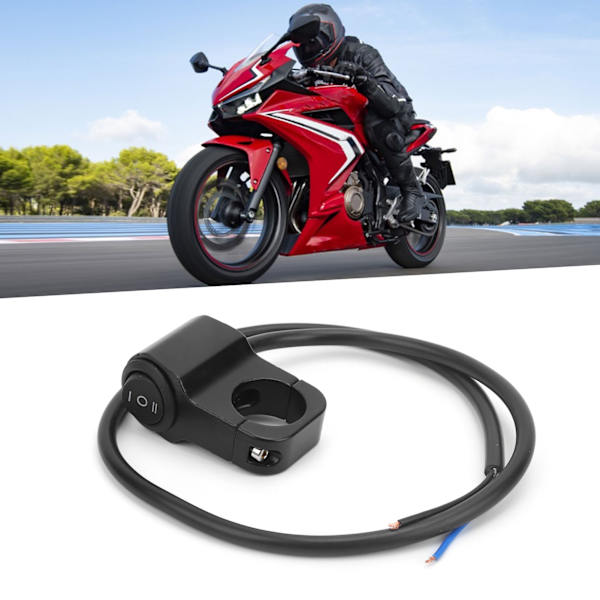 7/8in Styrstångsbrytare Strålkastare Dimljus På/Av-knapp med Färgrik LED-indikator för 12V Motorcykel ATV