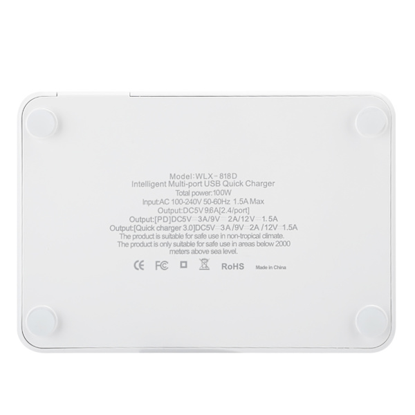 8 IN 1 Multifunction USB-latausasema Älykäs pistorasiateline 100W Maksimi 100‑240VEU