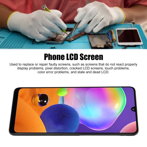6,4-tums LCD-skärmersättning med reparationsverktyg för Samsung Galaxy A31 A135 SM A315F SM A315F DS SM A315G DS