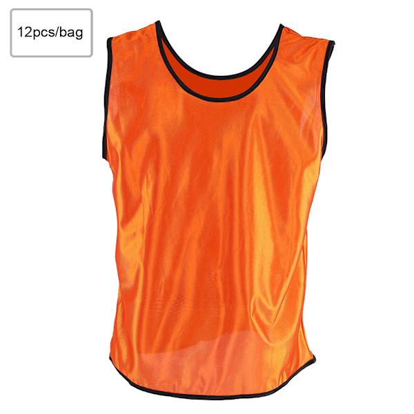 12 stk. Trøjer Ærmeløse Voksne Fodbold Basketball Træning Hold Veste Gruppering Orange