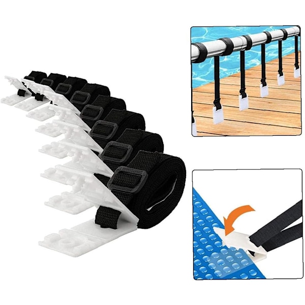 Snabb och Enkel Fixering Solfolierulle Fästkit, Universellt För Nedgrävda Pooler, Premium Plast Stark Nylon Skydd Rullsystem Komponenter