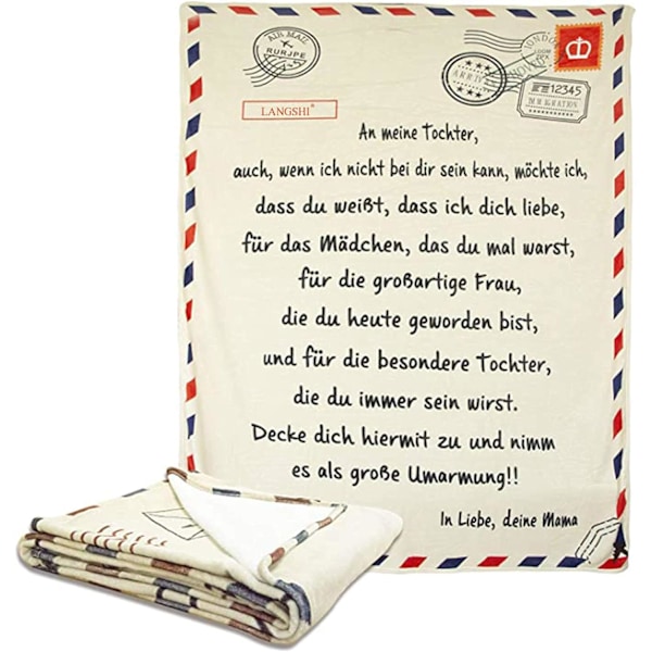 Personlig flanellkonvolutt til min datter mamma for døtre luftpost positiv oppmuntring teppe teppe teppe