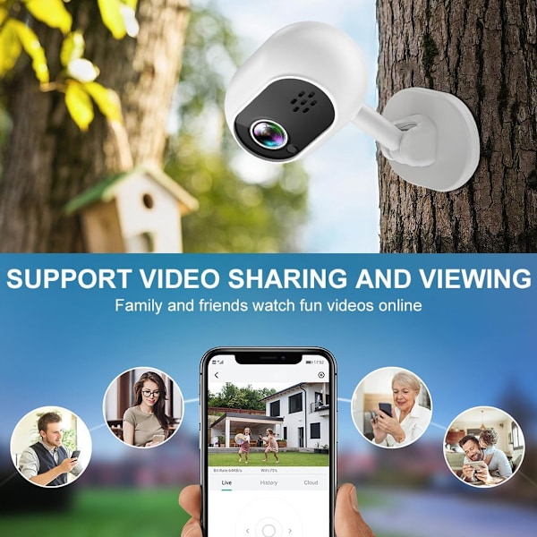 Smart Säkerhetskamera, Inomhusövervakare Med Justerbar Rörelsekänslighet Via App Och Fjärrvisning, 1080P HD, Infraröd Funktion Och Tvåvägs Audio