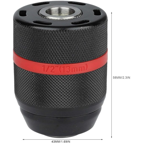 Högkvalitativ nyckellös borrchuckadapter, utgångsmoment optimerat med unikt axiallager för 2 mm till 13 mm borr