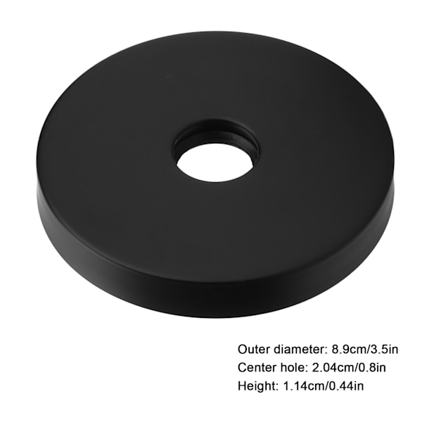 Stor dusjarmflens 304 rustfritt stål dusjarm escutcheon plate for G1/2in rørutskifting hjem svart