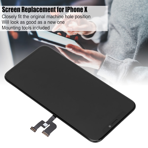 Phone Master Skärmersättning Komplett Kit LCD-skärm Pekskärm Montering med Verktyg för IPhone X