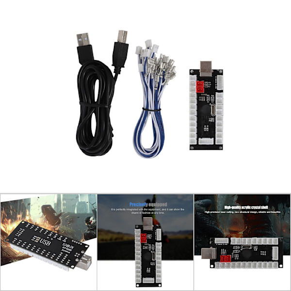 Arcade-spel USB-kodare knappkontroll för Raspberry Pi värd-PC spelmaskin BlackCY-822C