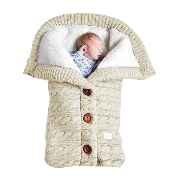 Baby Kuvert, Tjock Fleece Filt för Året-Runt Användning, Andningsbart Polyestermaterial med Knappdragkedja, Unisex Design för Sovsäck och Sängomslag,
