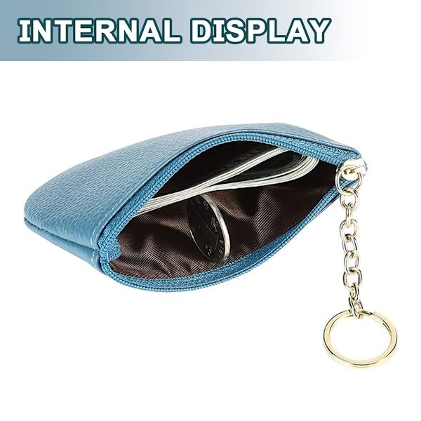 Dames Echte Lederen Sleutelhanger Rits Portemonnee Kleine Mini Pouch Munt Portemonnee