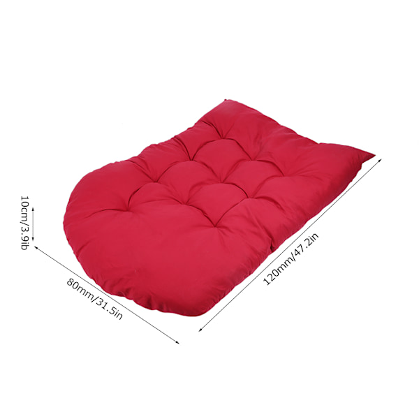 Korgkorgstolskuddar, Vattentätt Utomhuskudde Fylld med Miljövänlig PP-Bomull, Vinröd 80x120cm, Ergonomisk Storlek för