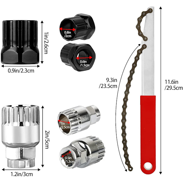 Professionell cykelreparationsverktygssats, hållbar design för olika märken inklusive Shimano, Sachs Aris, säkerställer smidig drift och lång livslängd,