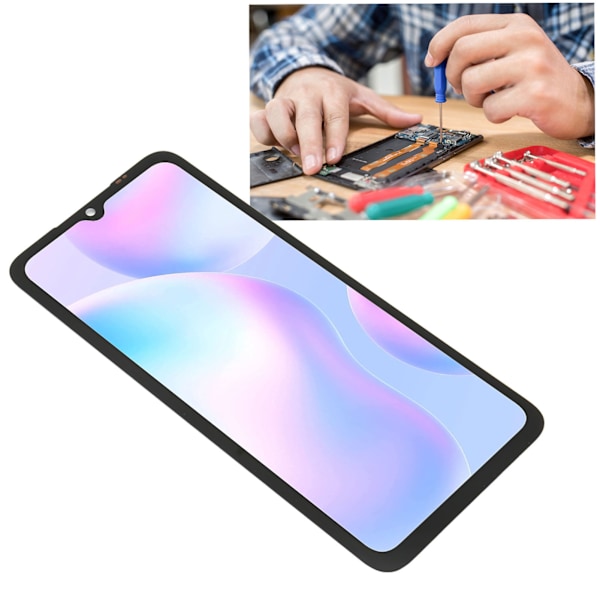 Skærmskift til Redmi 9A 9C 9C NFC 6,53 tommer LCD-skærm Touch Screen Samling med Reparationsværktøjssæt