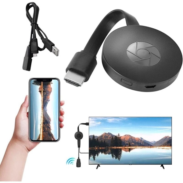Trådlös Display Adapter för 3D Stereo HD-TV, Bärbara Datorer & Smartphones, Portabel & Tålig Multimedia Streaming Dongel med Intern Antenn för Stabil Anslutning