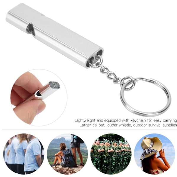 Mångsidig Visselpipa för Utomhusaktiviteter, Hög Överlevnadssignal Upp Till 120 Decibel, Portabel Nödvisselpipa i Aluminiumlegering, Vattentålig och