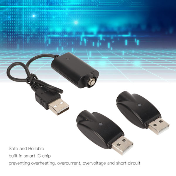 Älykäs USB-laturi USB-sovittimelle LED-ilmaisimella Älykäs ylikuormitussuoja Musta