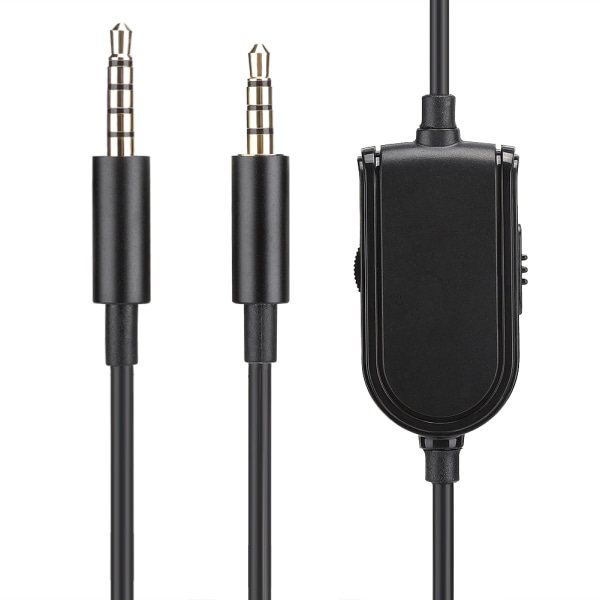 TPE Svart Bärbar Spelheadset Hörlurar Ljudkabel med 3,5 mm-kontakt för Logitech Astro A10/A40/A30/A50