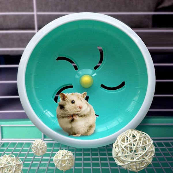Petest Hamsterhjul, Uppmuntra Hälsosam Motion, Tyst Snurra Med Sömlös Trepunktsspänne Design för Dvärghamstrar, Guldhamstrar