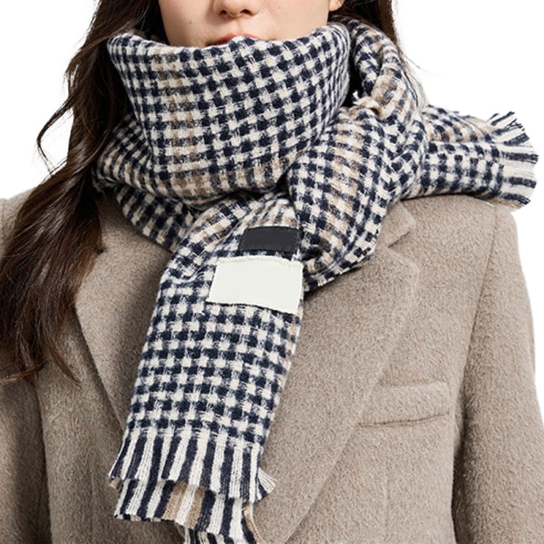 Tartan Plaid Tæppe Chunky Vinter/Efterår Varm Halstørklæde Stor Tartan Halstørklæde
