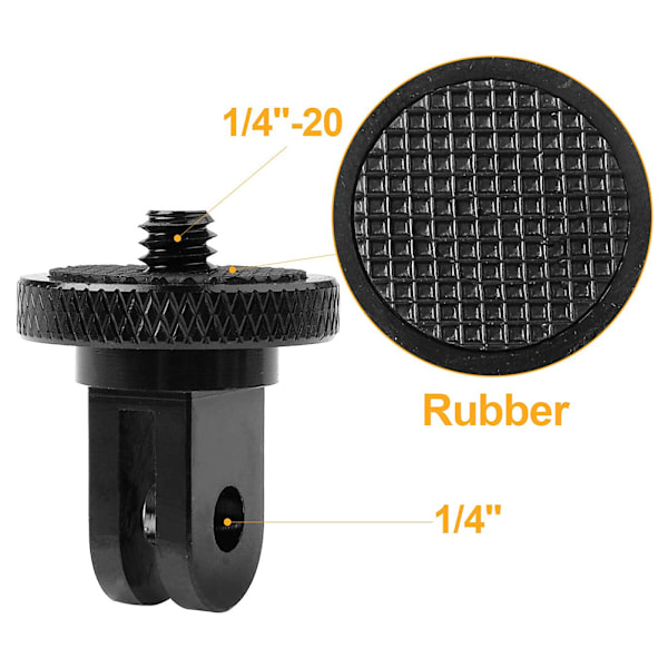 Stativfesteadapter 1/4in -20 Kamerafesteadapter Kompatibel for YI  DV og andre standard 1/4 tilbehør