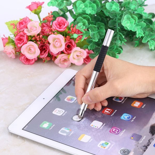 Høj præcision ultra fin hoved kapacitiv touch stylus pen til iPad iPhone HTC HD2 sølv
