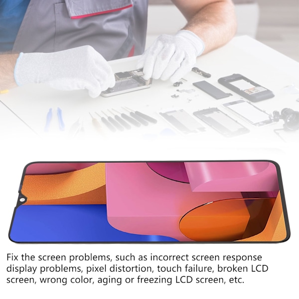 6,5 tommers LCD-skjerm Digitizer Touch Digitizer LCD-erstatning for Samsung Galaxy A207 A2070 SM A207F