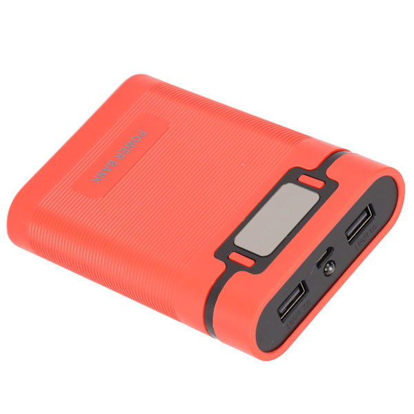 DIY Mobiili 18650 Akun Laturi Power Bank 4 Akun Kapasiteetti Laatikko Mikro Tulo 2 Tapa Lataus LCD NäytölläPunainen