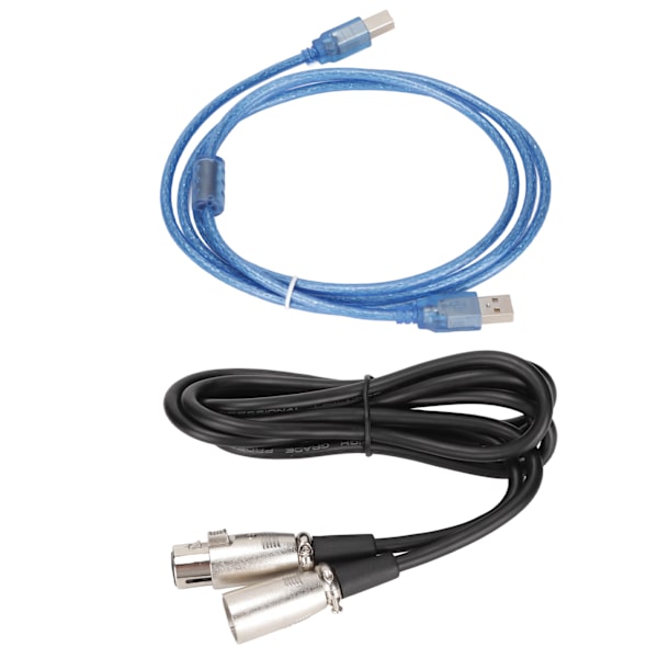 48V Phantom Power Supply 1-kanals kondensatormikrofon strømforsyning med XLR 3-bens kabel og USB-kabel