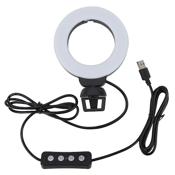 4in Mini LED Ring Light Soft Beauty Fill Light med klips for videosamtale Live Online Meeting