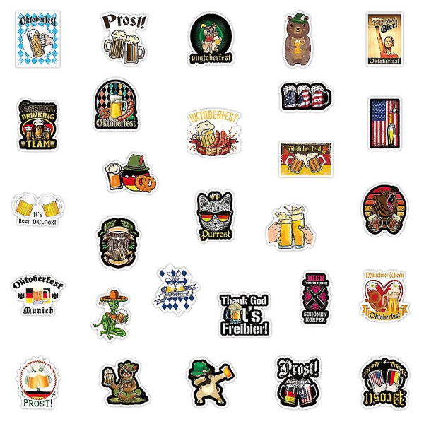 50 Oktoberfest Doodle Stickers Vattentät