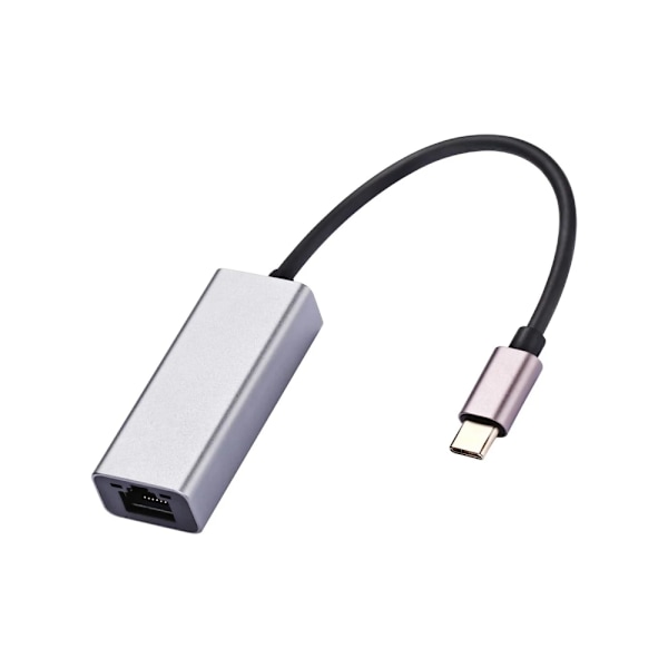 Thunderbolt 3-kompatibel adapter, Plug-and-Play USB C till Ethernet med halkfri design, aluminiumhölje med stabil anslutning, kompatibel med