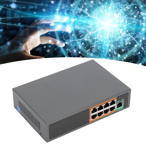 POE Switch 9 Portar 100V till 240V Gigabit Ethernet Adapter för IP-kameror CCTV Säkerhetssystem Trådlös APEU-kontakt