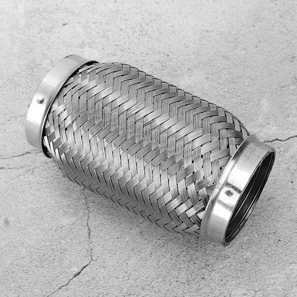 Flexibelt avgasrör i rostfritt stål, invändigt korrugerat, 2,5 tum x 6 tum