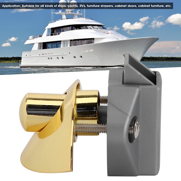 Låsknapp för låda, skåpdörr, trycklås för marin båt RV 12‑25 mm träskipsdörr Guld