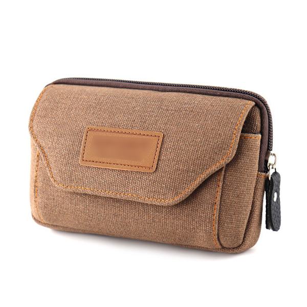 Herre mobiltelefon taske 5 \"wear bælte mobiltelefon taske multifunktionel cross style canvas taske