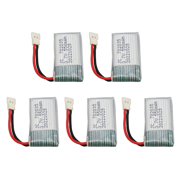 5 stk. 3,7V 550mAh fjernbetjening UAV-batteritilbehør til Hubsan X4 H107 H107L H107D MJXRC F47 DFD F180 RC-drone