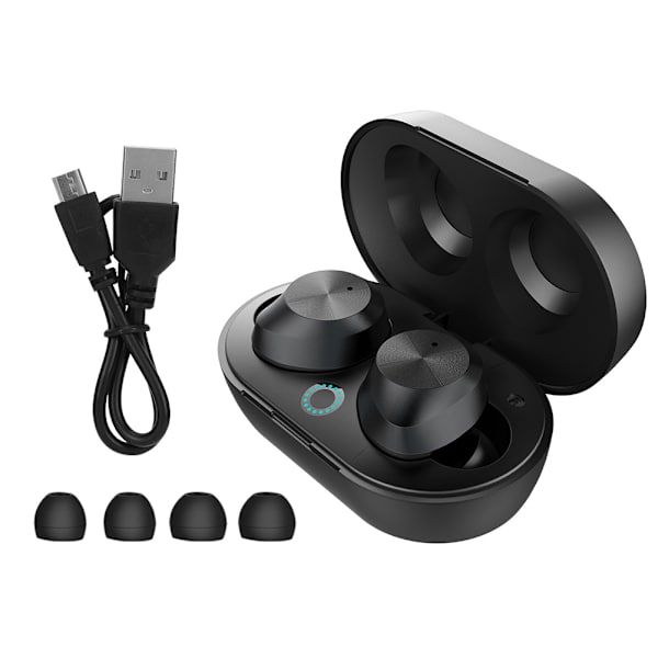 TWS-9 Touch Vattentät Trådlös Bluetooth5.0 Headset Laddning HD Hörlurar Svart