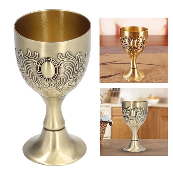 Chalice Vintage-tyyli kaiverruskuvio sinkkiseos kiillotusprosessi kirkas pinta malja kotibaaridekoratioon