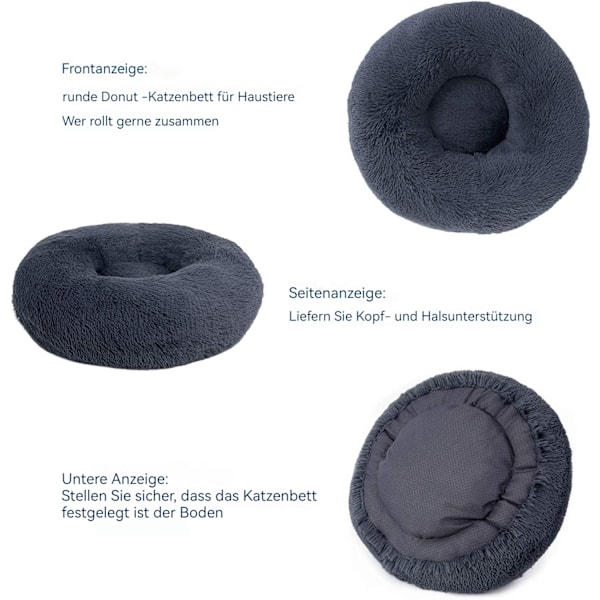 Kärleksnäste: Kattsängar, Vattentät Botten Halkfri, Anti-Ångest Donut Cuddler för Ledavlastning, Maskintvättbar (50x50 cm)