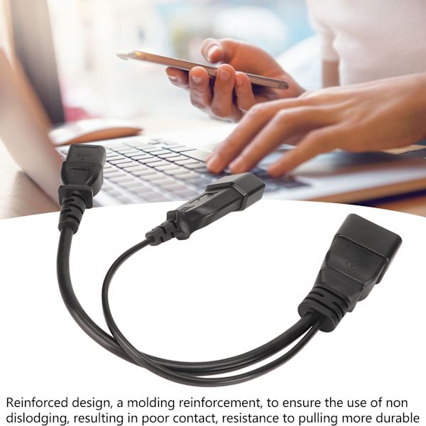 IEC320 C13 och EU-kontakt till IEC320 C20 strömkabel IEC320 C13 och EU-hona till IEC320 C20 Y-splitter strömkabel 12.6 tum