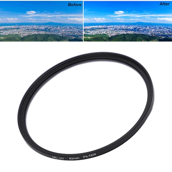 MC UV-objektivfilter, ultra tyndt, multicoated beskyttende UV-objektivfilter til Nikon-kamera 82mm