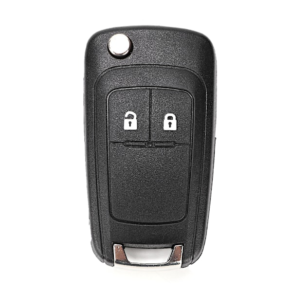 Sort 2 knapper Flip bilnøgle Fob sag skal udskiftning tilbehør passer til Opel