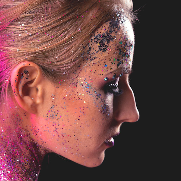 Glitter 4 flasker med blandet farge ansikt kropp øye hår negl
