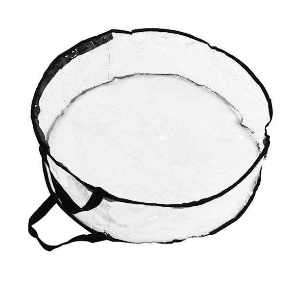Kransförvaringsbehållare Transparent Rund Förvaringsväska Svart Kant PVC Heavy Duty Förvaringsväska 1 st