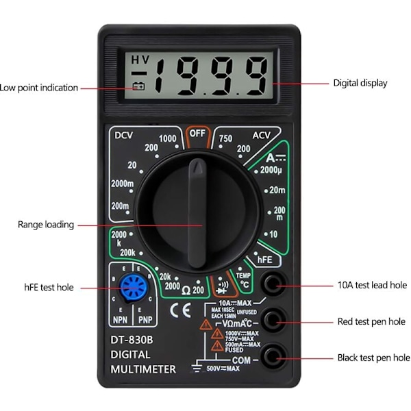 Avslöjar Mätkonsten: Digital Multimeter med Elegant Poetisk Design och Omfattande Testfunktioner