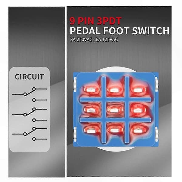 10-pack 3PDT Stomp-omkopplare kompatibla med gitarrpedaler
