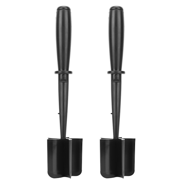 Kjøttkvern Varmebestandig Ergonomisk Håndtak Nylon Kjøttdeig Masher for Kylling Potet Hamburger Svart 2stk