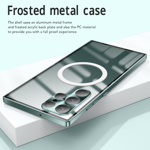 Magnet Sugning Telefon Etui med Kamera Beskyttelse Cover Magnetisk Telefon Beskyttelse Etui til Samsung S23 Ultra