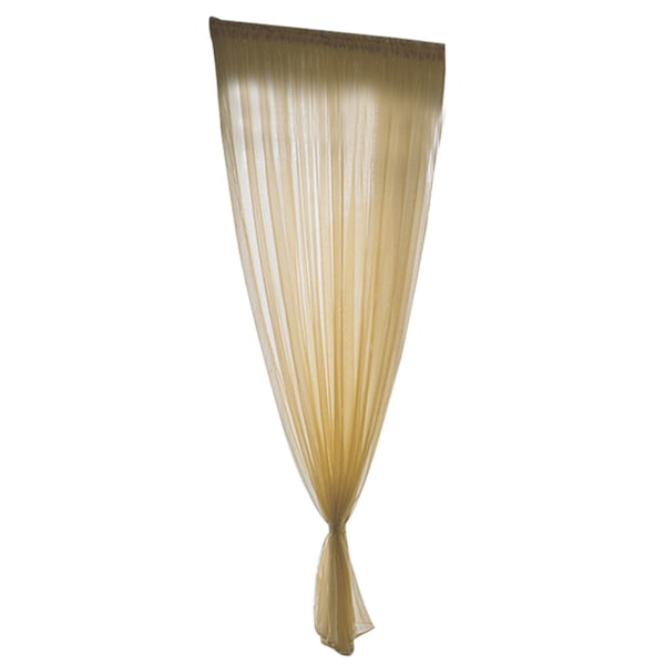 Enkel stil polyester vindu voile tyll gardin gjennomsiktige paneler soverom stue dekor gylden gul 1x2m