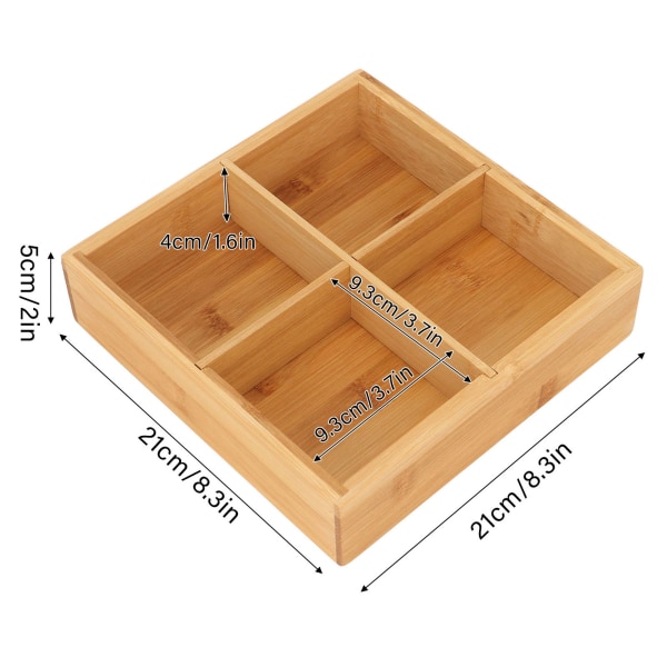 Snack Serveringsbrett Bambusbrett Malingsfritt Trygt Økologisk Vennskapelig Oppdelt Tørket Frukt Serveringsbeholder 4 Rom
